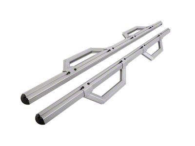 Hex Series Side Step Bars without Mounting Brackets; Silver (07-24 Jeep Wrangler JK & JL 4-Door)