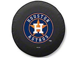 Houston Astros Spare Tire Cover with Camera Port; Black (18-24 Jeep Wrangler JL)