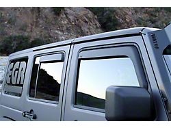 EGR In-Channel Window Visors; Front and Rear; Matte Black (07-18 Jeep Wrangler JK 4-Door)