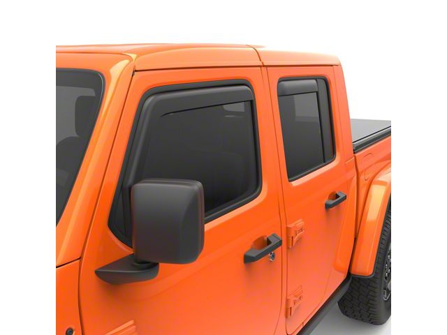 EGR In-Channel Window Visors; Front and Rear; Matte Black (18-24 Jeep Wrangler JL 4-Door)