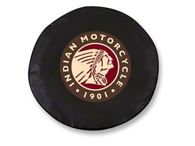 Indian Motorcycle Spare Tire Cover with Camera Port; Black (18-24 Jeep Wrangler JL)