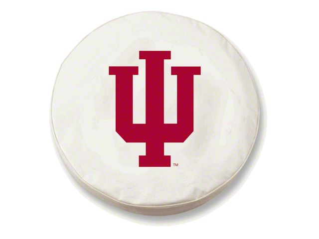 Indiana University Spare Tire Cover with Camera Port; White (18-24 Jeep Wrangler JL)