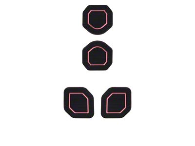 Interior Cup Holder Foam Inserts; Black/Pink (18-25 Jeep Wrangler JL)