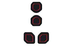 Interior Cup Holder Foam Inserts; Black/Red (18-24 Jeep Wrangler JL)