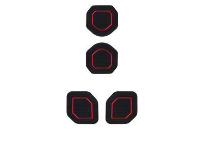 Interior Cup Holder Foam Inserts; Black/Red (18-24 Jeep Wrangler JL)