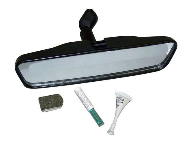 Interior Rear View Mirror Kit; Black; 8.5-Inch Wide (87-06 Jeep Wrangler YJ & TJ)