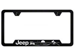 Jeep Beach Laser Etched Cut-Out Frame; Rugged Black (Universal; Some Adaptation May Be Required)