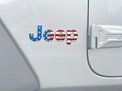 Jeep Fender Emblem Letter Overlays; American Flag (18-24 Jeep Wrangler JL)