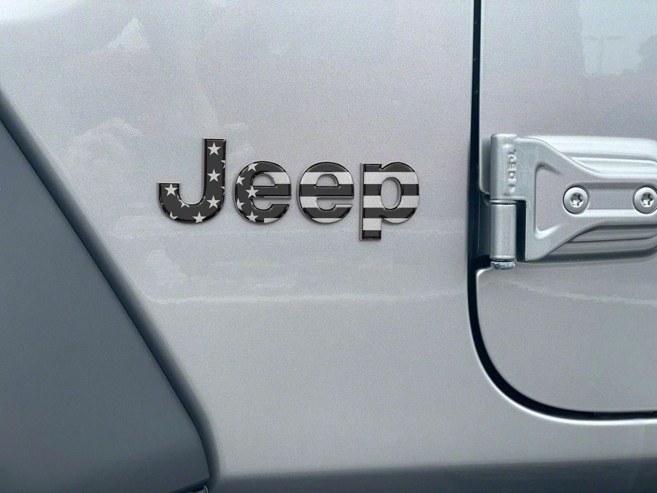 Jeep Wrangler Jeep Fender Emblem Letter Overlays; Black and Silver ...