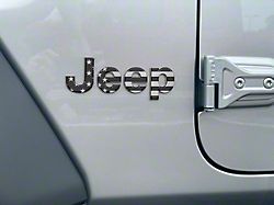 Jeep Fender Emblem Letter Overlays; Black and Silver American Flag (18-25 Jeep Wrangler JL)