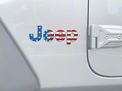 Jeep Fender Emblem Letter Overlays; Black with Red Outline (18-24 Jeep Wrangler JL)