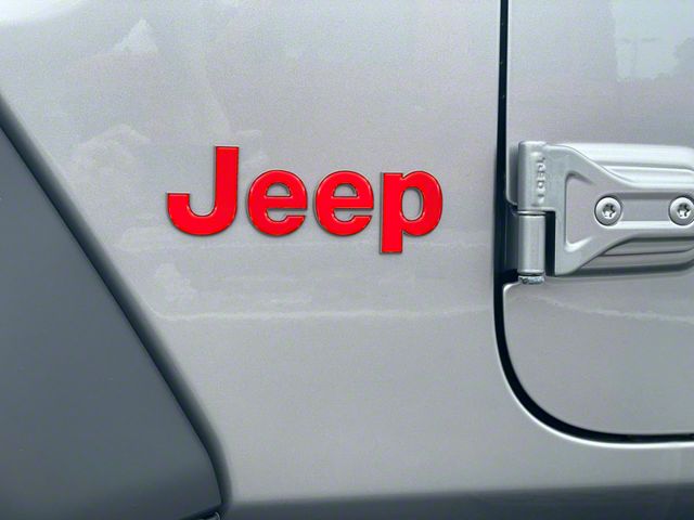 Jeep Fender Emblem Letter Overlays; Gloss Red (18-24 Jeep Wrangler JL)