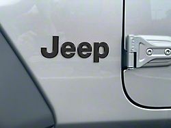 Jeep Fender Emblem Letter Overlays; Matte Black (18-24 Jeep Wrangler JL)