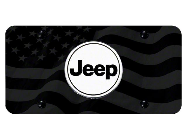 Jeep Word License Plate; Wave Flag (Universal; Some Adaptation May Be Required)