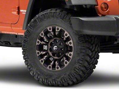 Fuel Wheels Vapor Matte Black Machined Wheel; 17x9 (07-18 Jeep Wrangler JK)