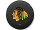 Chicago Blackhawks Spare Tire Cover with Camera Port; Black (18-24 Jeep Wrangler JL)