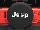 Jeep Paw Spare Tire Cover with Camera Port; Black (18-24 Jeep Wrangler JL)