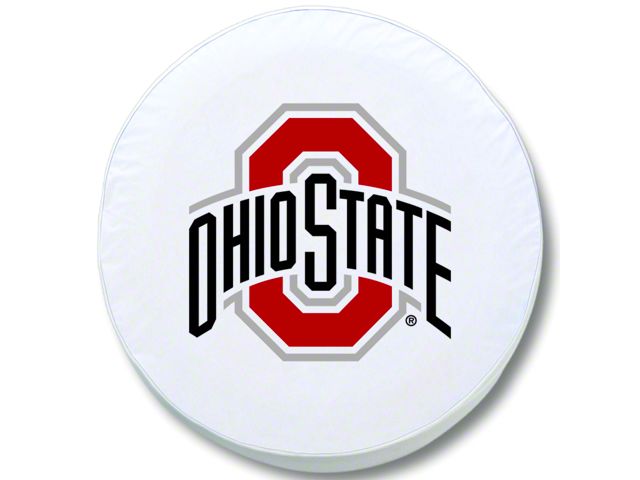 Ohio State University Spare Tire Cover with Camera Port; White (18-24 Jeep Wrangler JL)