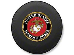 U.S. Marines Spare Tire Cover with Camera Port; Black (18-24 Jeep Wrangler JL)