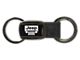 Jeep Grill Leather Tri-Ring Key Fob; Gunmetal