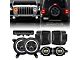 LED Halo Headlight, LED Fog Light, LED Third Brake Light and LED Tail Light Package (18-24 Jeep Wrangler JL w/ Factory Halogen Tail Lights)