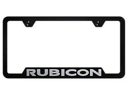 Rubicon Laser Etched Cut-Out License Plate Frame; Black (Universal; Some Adaptation May Be Required)