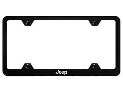 Jeep Laser Etched Wide Body License Plate Frame (Universal; Some Adaptation May Be Required)