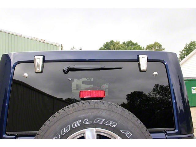 Liftgate Hinge Overlays; Polished (07-18 Jeep Wrangler JK)