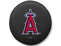 Los Angeles Angels Spare Tire Cover; Black (76-18 Jeep CJ7, Wrangler YJ, TJ & JK)