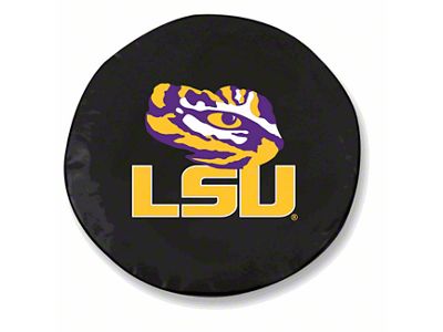 Louisiana State University Spare Tire Cover with Camera Port; Black (18-24 Jeep Wrangler JL)