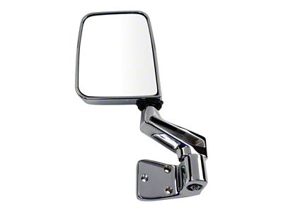 Manual Mirror; Chrome; Driver Side (87-02 Jeep Wrangler YJ & TJ)