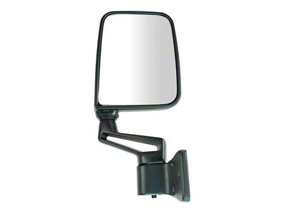 Manual Mirror; Paint to Match Black; Passenger Side (87-02 Jeep Wrangler YJ & TJ w/ Half Doors)