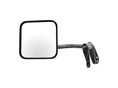 Manual Mirror; Stainless Steel; Passenger Side (76-86 Jeep CJ5 & CJ7)