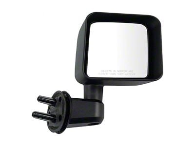 Manual Mirror; Textured Black; Passenger Side (07-18 Jeep Wrangler JK)