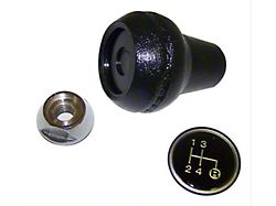 Manual Transmission Shift Knob Kit; Black and Silver (80-86 Jeep CJ5 & CJ7)