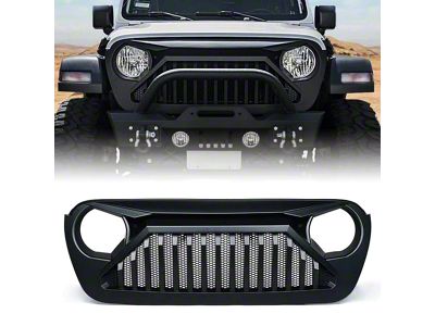 Mesh Grille; Matte Black (18-24 Jeep Wrangler JL)