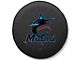 Miami Marlins Spare Tire Cover; Black (76-18 Jeep CJ7, Wrangler YJ, TJ & JK)