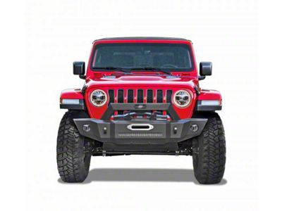 Mid-Width Front Bumper; Textured Black (18-24 Jeep Wrangler JL)