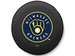 Milwaukee Brewers Spare Tire Cover with Camera Port; Black (18-24 Jeep Wrangler JL)