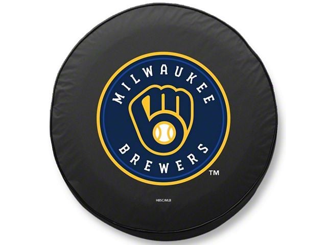 Milwaukee Brewers Spare Tire Cover with Camera Port; Black (18-24 Jeep Wrangler JL)