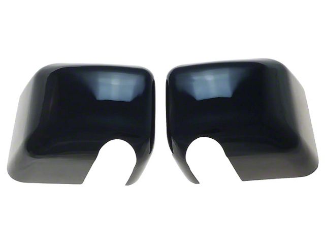 Chrome Delete Mirror Covers; Gloss Black (07-18 Jeep Wrangler JK)