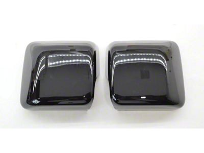 Chrome Delete Mirror Covers; Gloss Black (18-24 Jeep Wrangler JL)