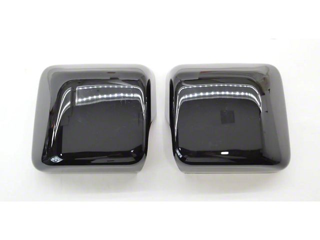 Chrome Delete Mirror Covers; Gloss Black (18-24 Jeep Wrangler JL)