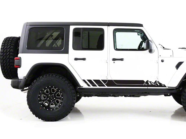 Mountain Stripes; Gloss Black (18-24 Jeep Wrangler JL 4-Door)