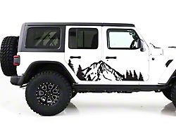 Mountain Tree Decals; Matte Black (18-25 Jeep Wrangler JL)