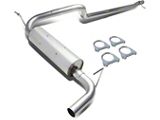 Muffler Catback Exhaust System; Single Tip; Stainless Steel (12-15 Jeep Wrangler JK)