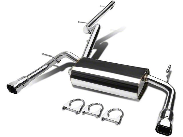 Muffler Catback Exhaust System; Dual-Squared Roll Tip; Stainless Steel (07-16 Jeep Wrangler JK)