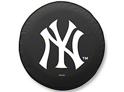 New York Yankees Spare Tire Cover; Black (76-18 Jeep CJ7, Wrangler YJ, TJ & JK)