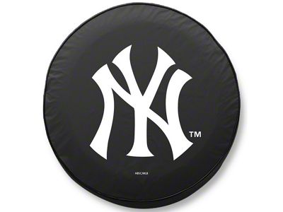 New York Yankees Spare Tire Cover; Black (76-18 Jeep CJ7, Wrangler YJ, TJ & JK)