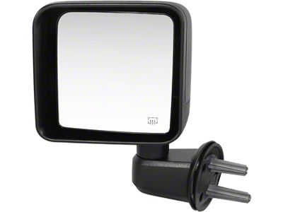 OE Style Powered Heated Mirror; Driver Side; Black (2014 Jeep Wrangler JK)